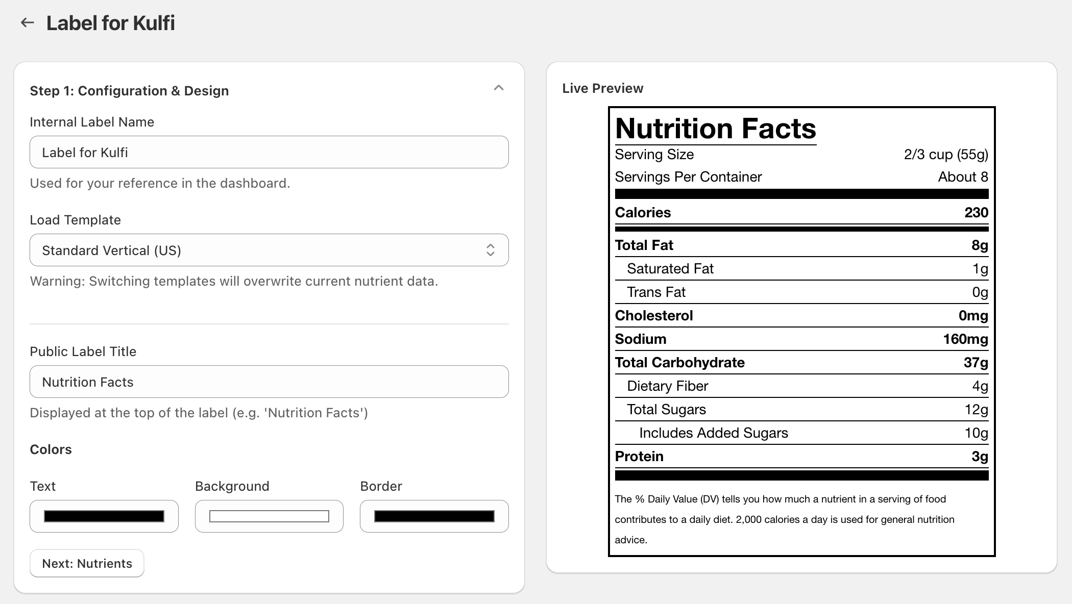 Create a new label in Krivalabs dashboard