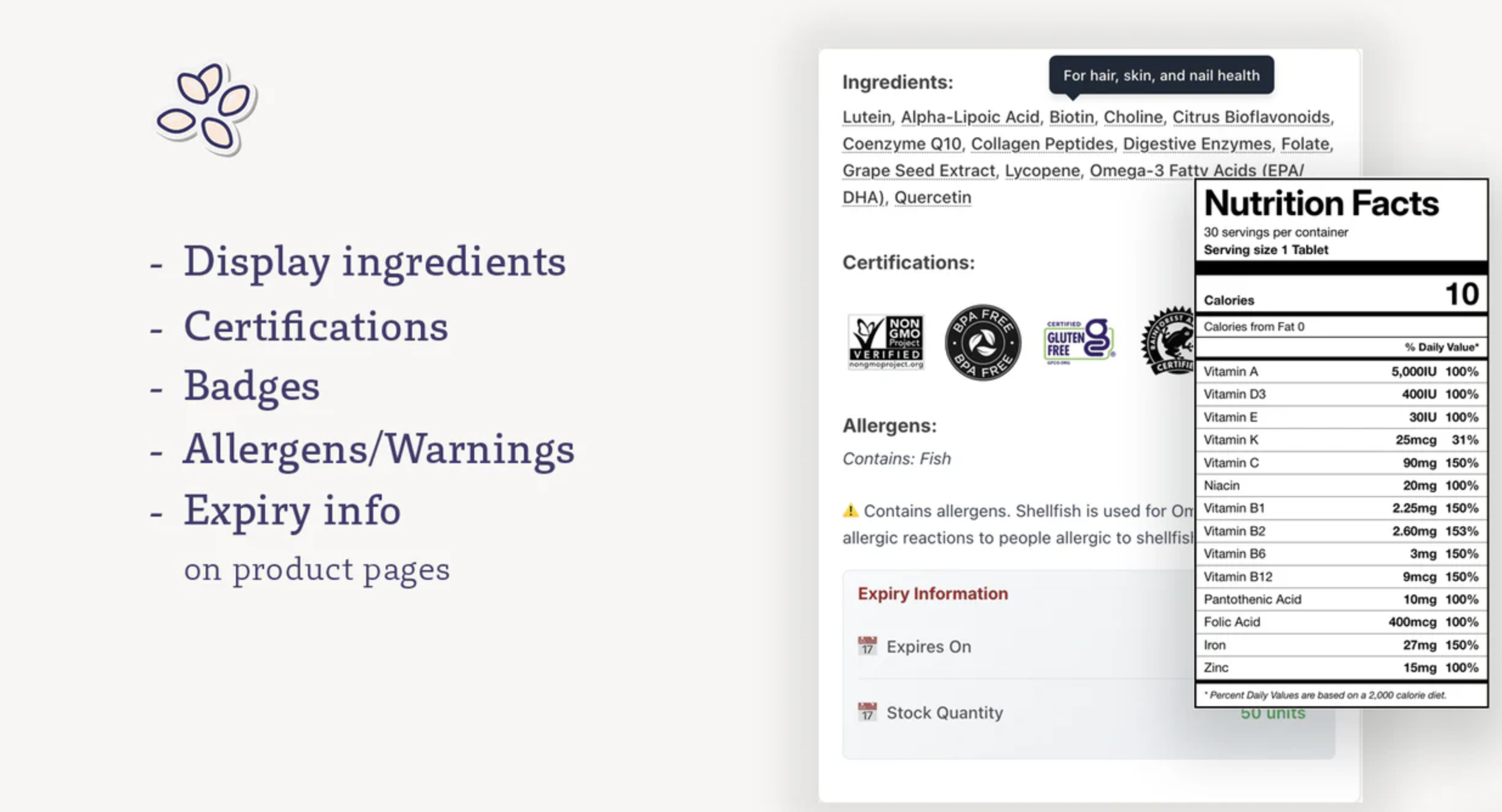 Product Details & Facts Pro App Interface