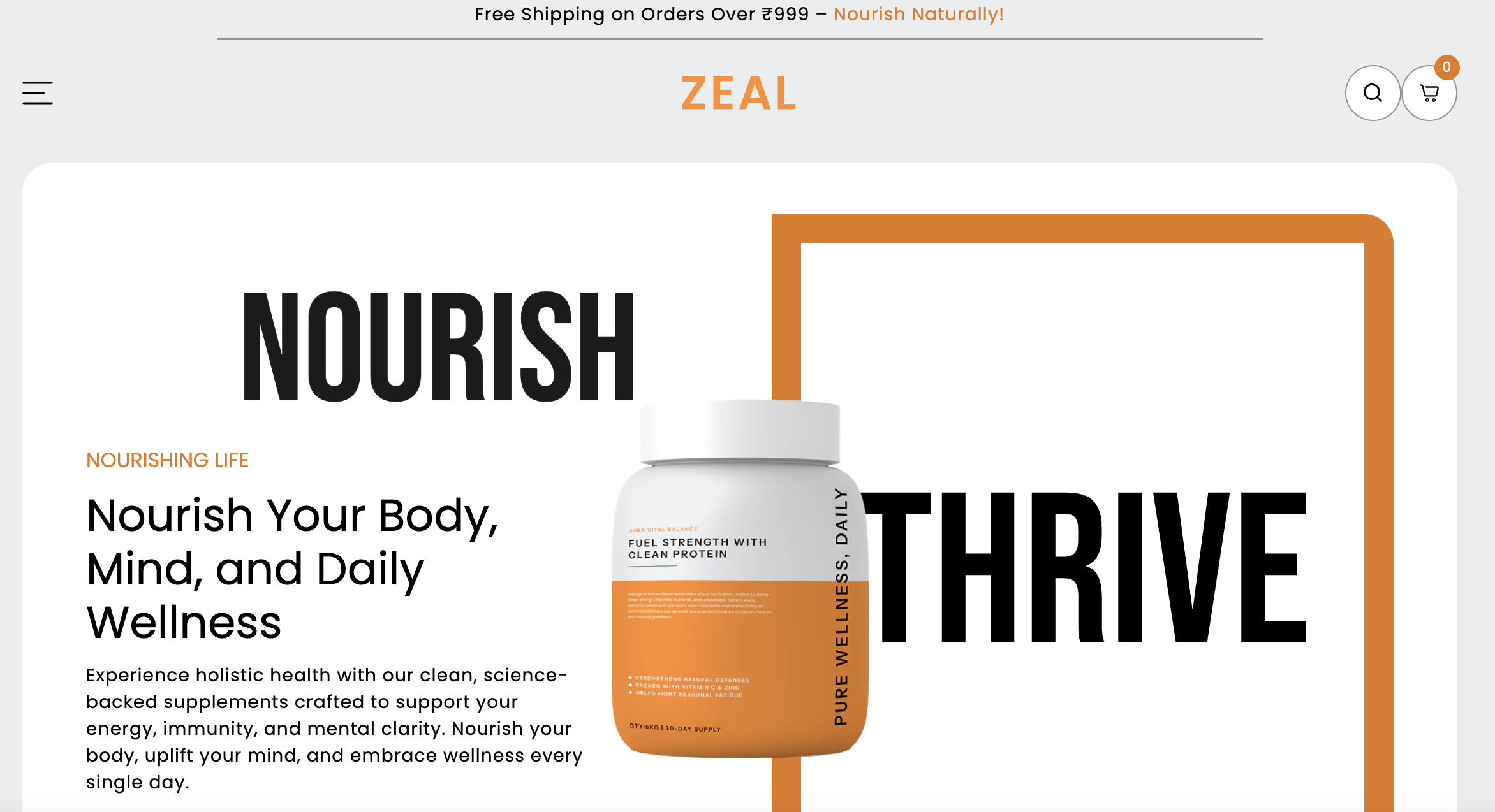 Zeal Shopify Theme for Natural Supplement Stores